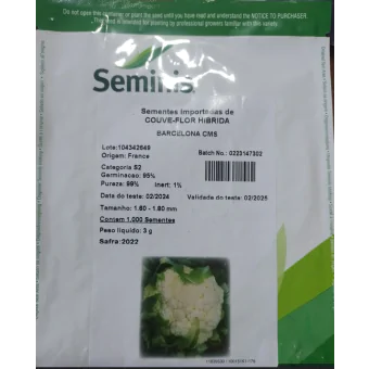 Semente Couve Flor Hibrida BARCELONA 1000sem SEMINIS